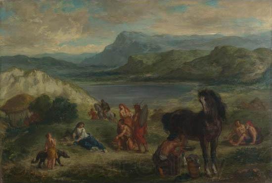 Eugene Delacroix Ovid among the Scythians Norge oil painting art